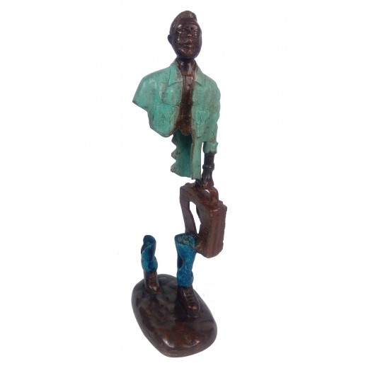 Bronzová soška - stín, muž s aktovkou