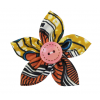 Textilní brož z africké bavlněné látky 8 cm