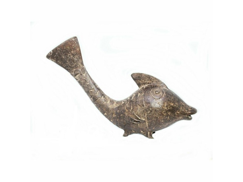 bronzová soška - ryba z Burkiny Faso