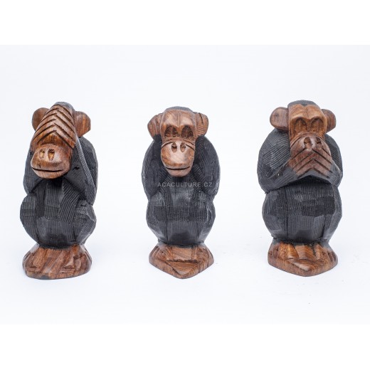 Dřevěná soška Sada tří opic