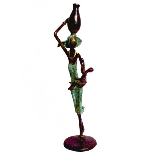 Bronzová soška - žena s dítětem a džbánem