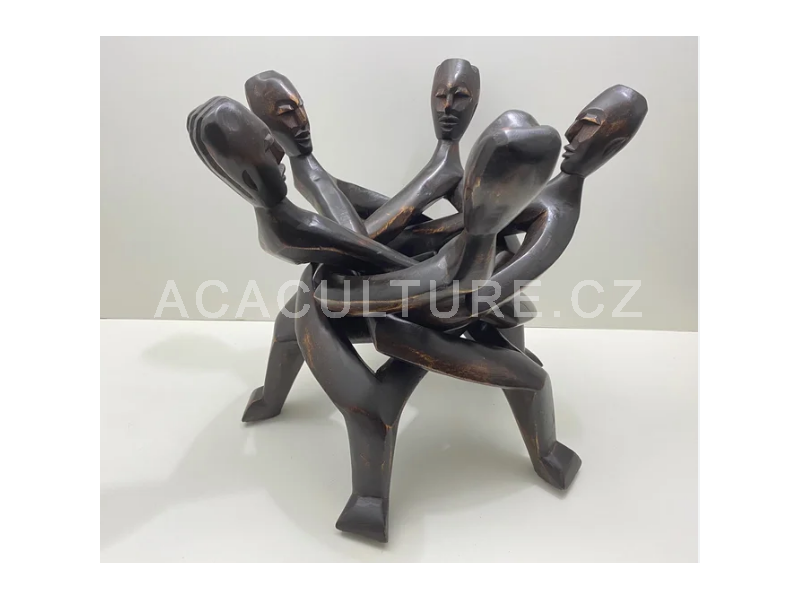 Dřevěná africká skulptura, soška, podstavec