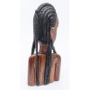 Dřevěná soška - ženská busta z tropického dřeva