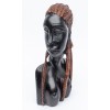Dřevěná soška - ženská busta z tropického dřeva