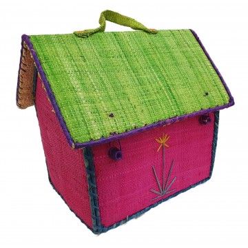 Košík svačinový pro děti /domeček - střední, rafie. Madagaskar