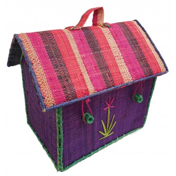 Košík svačinový pro děti /domeček - střední, rafie. Madagaskar