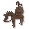 Bronzová dóza-bronzová krabička-bronzová nádoba-dogonský bronz-africké umění-kmenové umění-artefakt-bronzová soška-stylová dekor