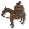 Bronzová dóza-bronzová krabička-bronzová nádoba-dogonský bronz-africké umění-kmenové umění-artefakt-bronzová soška-stylová dekor