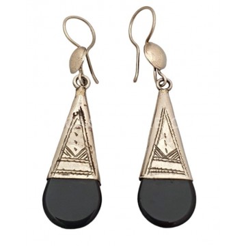 Tuarežské náušnice-postříbřené náušnice-africké šperky-boho styl-nomádské šperky-africká móda-řemeslné šperky