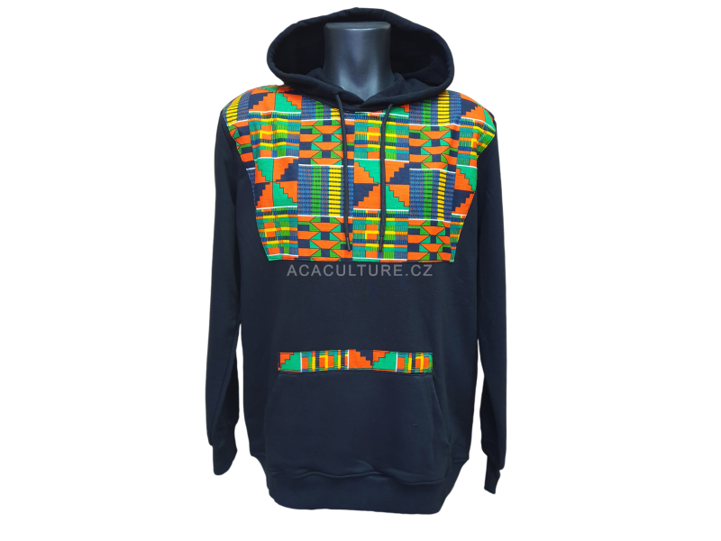 Unisex mikina Kitenge s kapucí s ručně šitým africkým vzorem| Síya