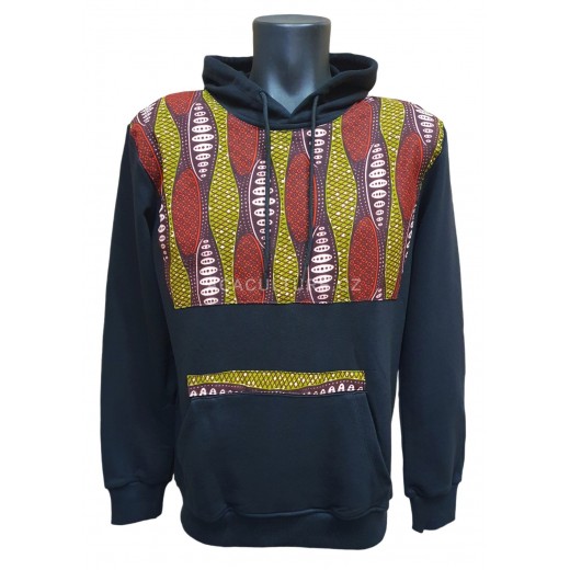 Stylová a pohodlná unisex mikina Kitenge s kapucí