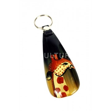 Klíčenka z rohoviny - zebra